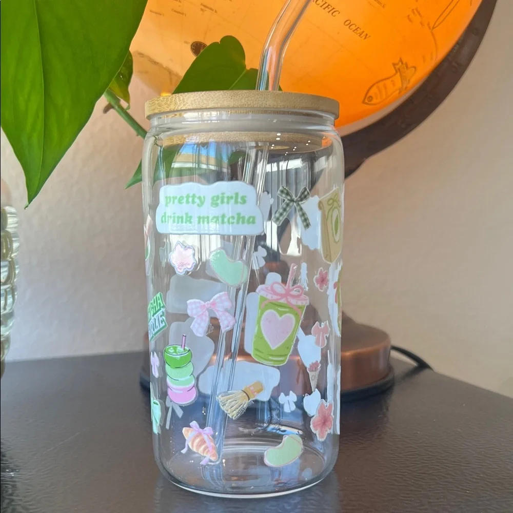 Matcha Glass Tumbler 16 oz